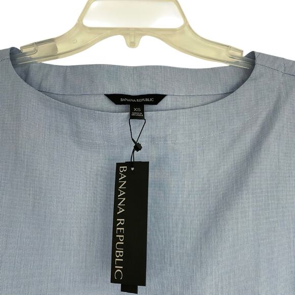 NWT Banana Republic Light Blue Short Sleeve Oversized Blouse - Picture 5 of 5